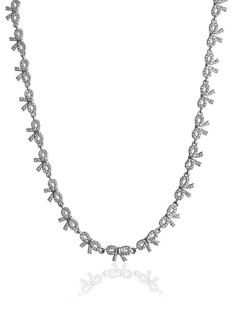 Vanessa Bow Silver Chain Necklace