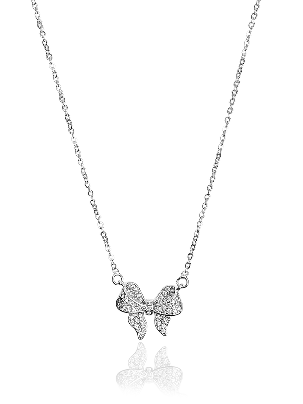 Vanessa Bow Silver Necklace