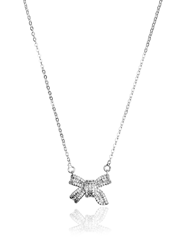 Vanessa Tie Bow Silver Necklace